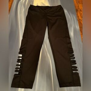 Zone Pro Black Athletic Leggings with Cut-Out Accents Sz Small